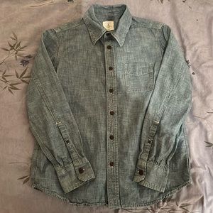 Chambray Lands End Button Down Shirt - Youth 10/12